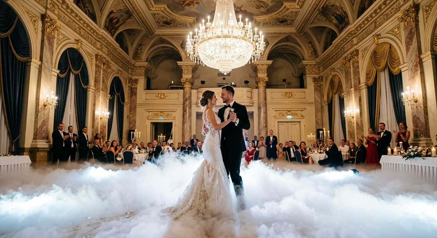 Bodennebel beim ersten Hochzeitstanz